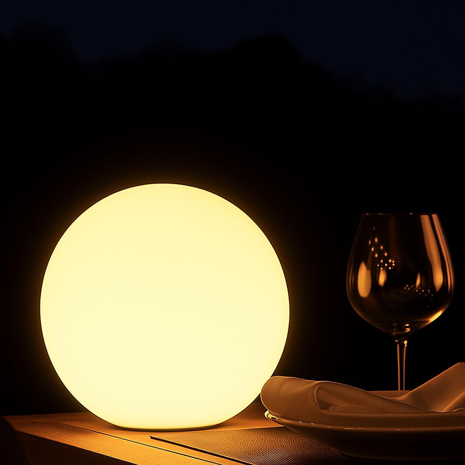 6-Inch 16 Color Changing LED Ball Lamp, IP68 Waterproof Led Glowing Orb Light...