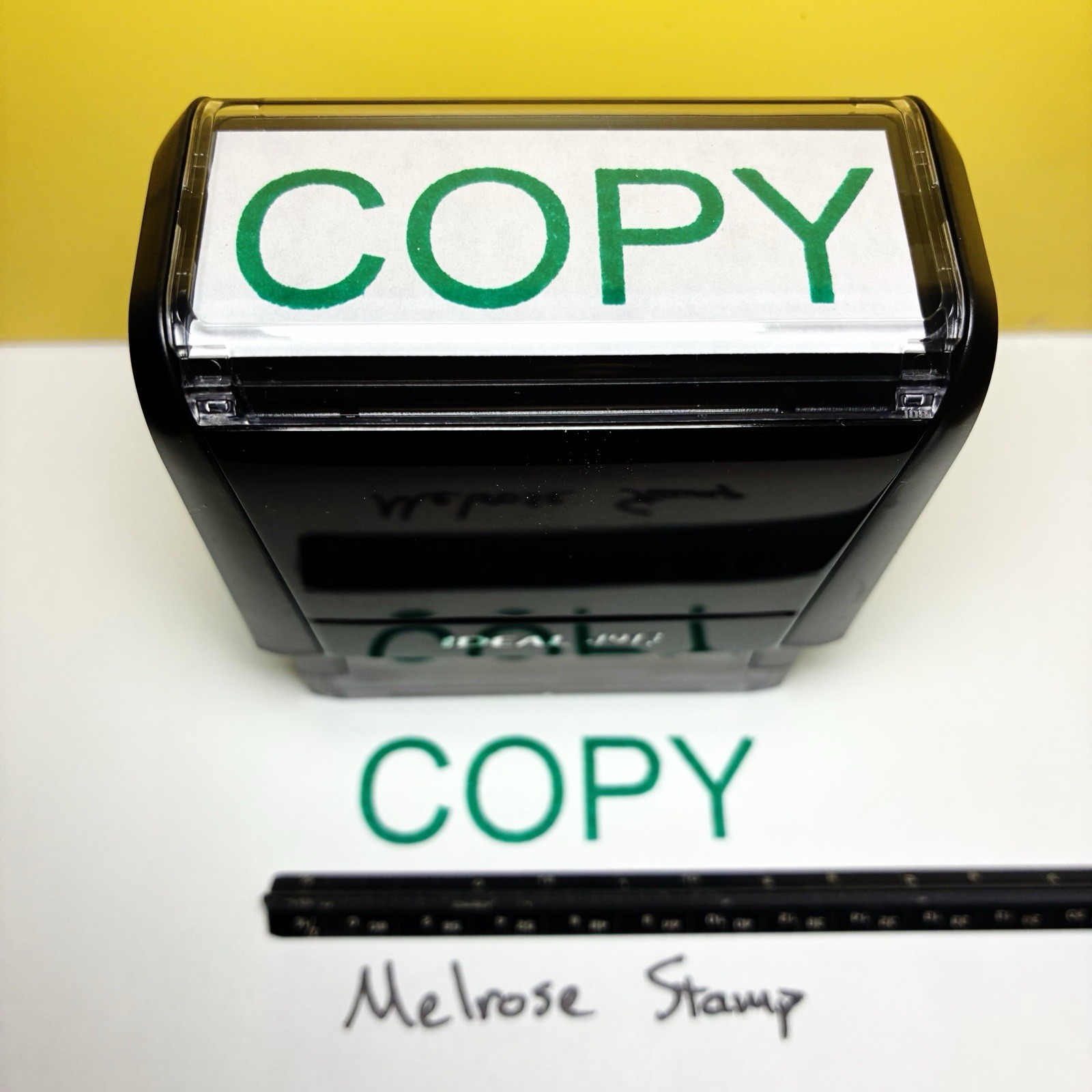 Copy Rubber Stamp Green Ink Self Inking Large Ideal 4913
