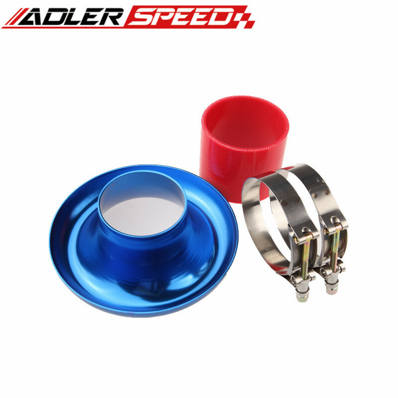 Universal 4" Blue Velocity Stack For Cold/ Ram Engine Air Intake/ Turbo Horn