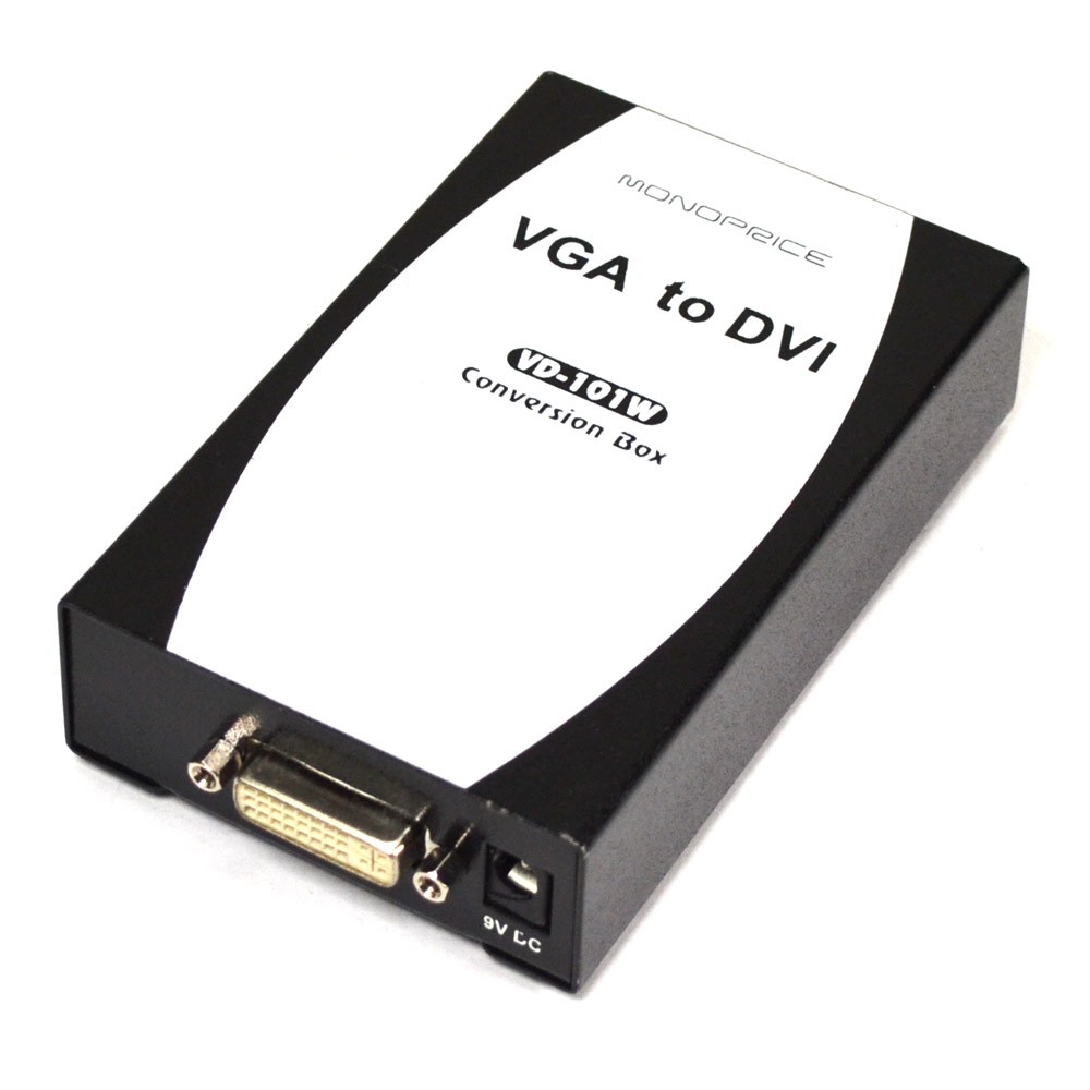 Monoprice VD-101W VGA to DVI Conversion Box No 1900 x 1200 60Hz AC Adapter