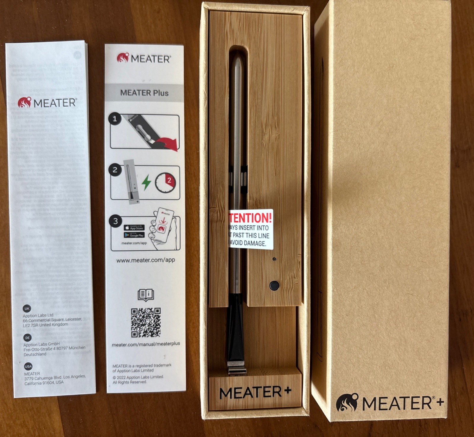 MEATER Plus Wireless Meat Thermometer Bluetooth Dual Sensors Silver *Brand New*