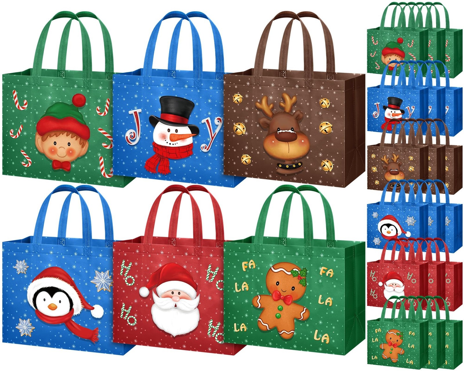 Clysee 18 Pcs Christmas Gift Bags with Handles 12.6 x 9.8 x 6.7 Inch Large No...