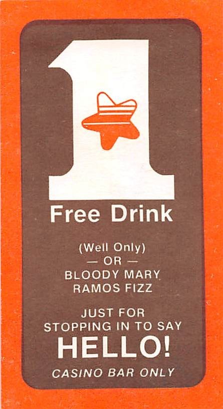Peppermill Inn & Casino - Reno, NV - Vintage Paper Coupon w/Casino Pit Stamp