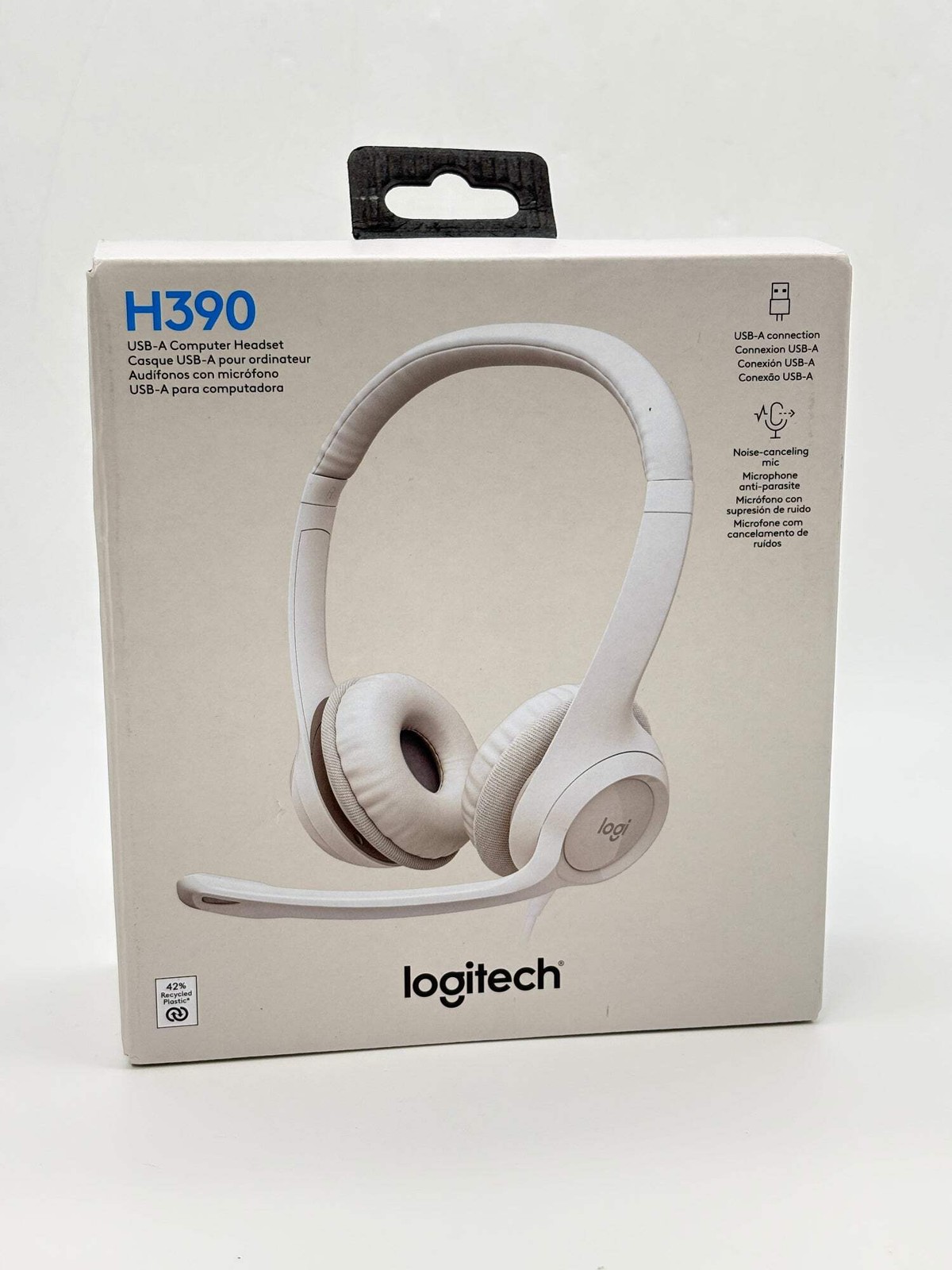 Logitech H390 USB Over-Ear Comfort Headset White New In Box