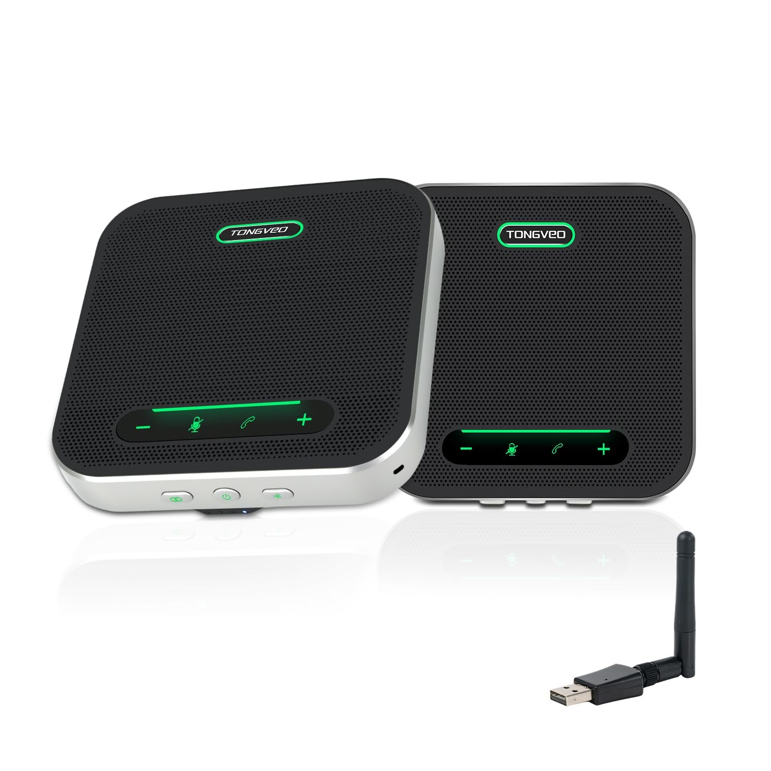 Wireless Conference Speakerphone 4 Mics 360 Pickup Daisy Chain USB BT 30-Person