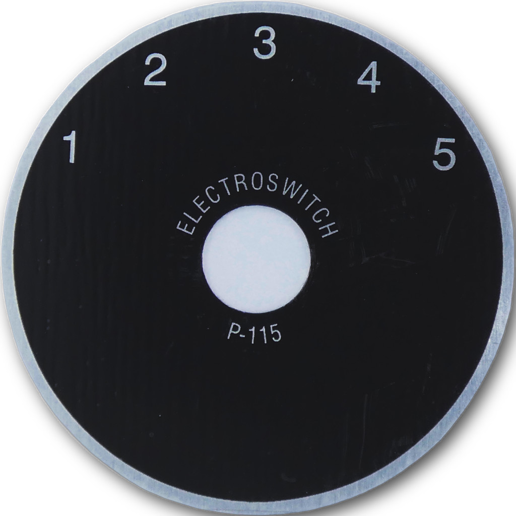Electroswitch Rotary Switch Dial Plate (1 thru 5) - Fits Gibson® Varitone