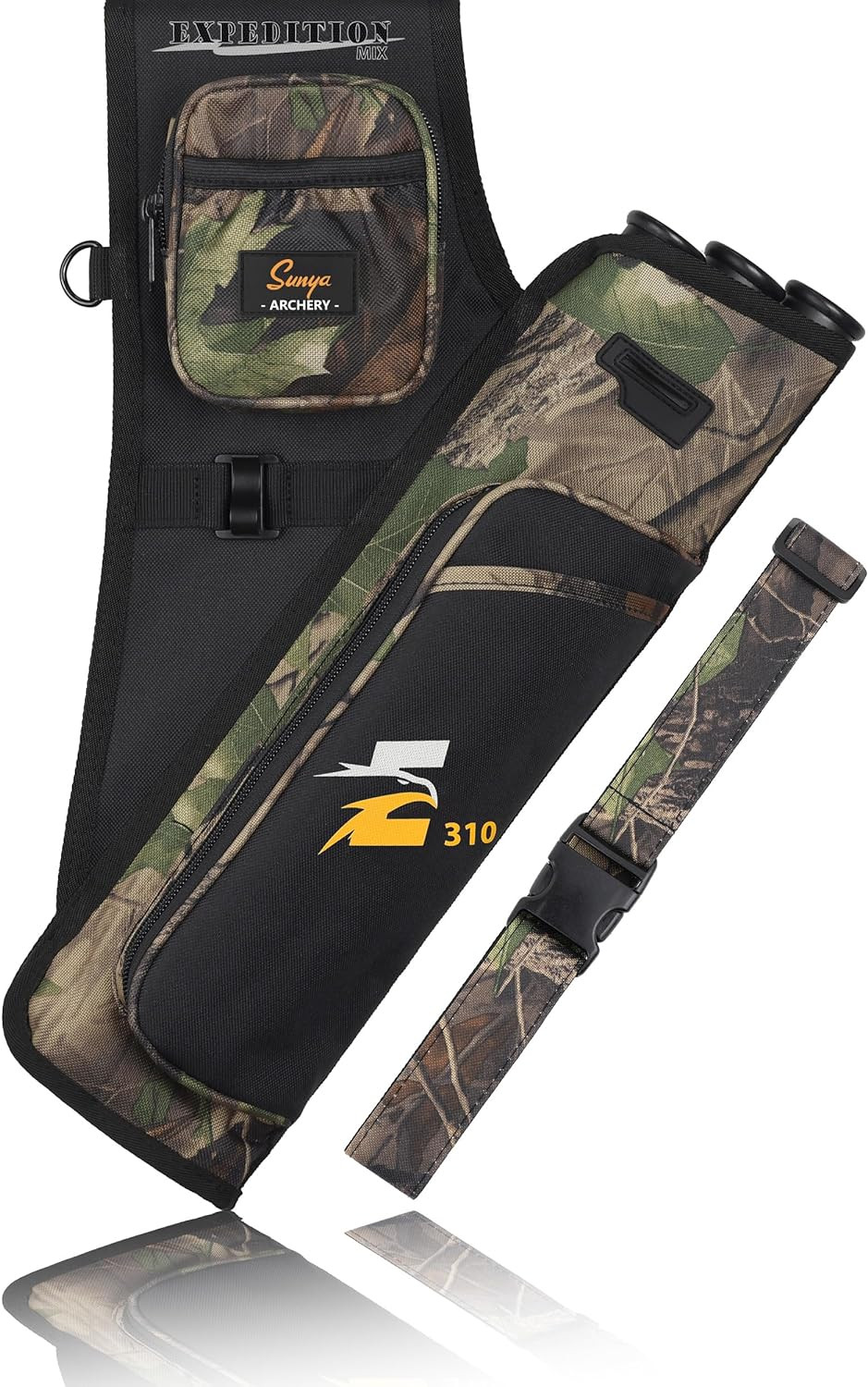 Archery Hip Quiver for Arrows. Includes 3 Tubes Arrow Holder, Accessories Pocket