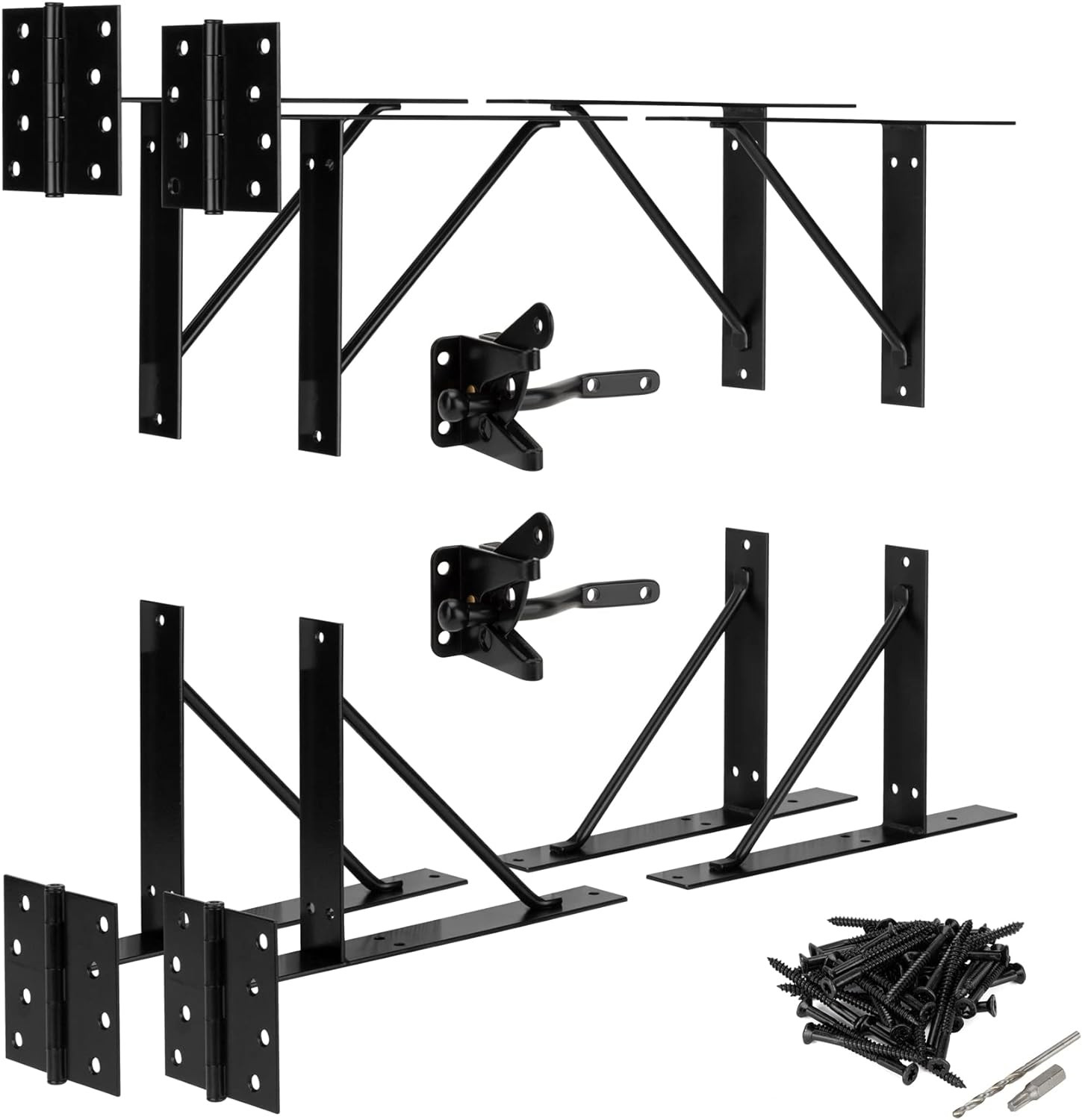 2-Sets Heavy Duty Adjustable Gate Corner Brace Bracket Anti Sag Gate Frame Kit