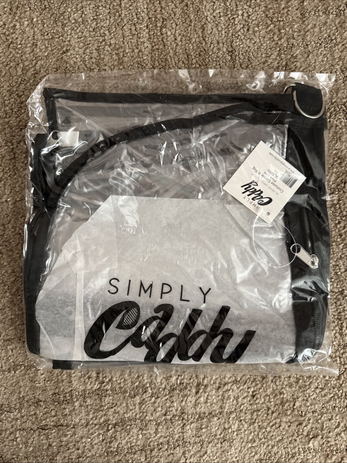 Costume Garment Bag with Pockets, Black Trim