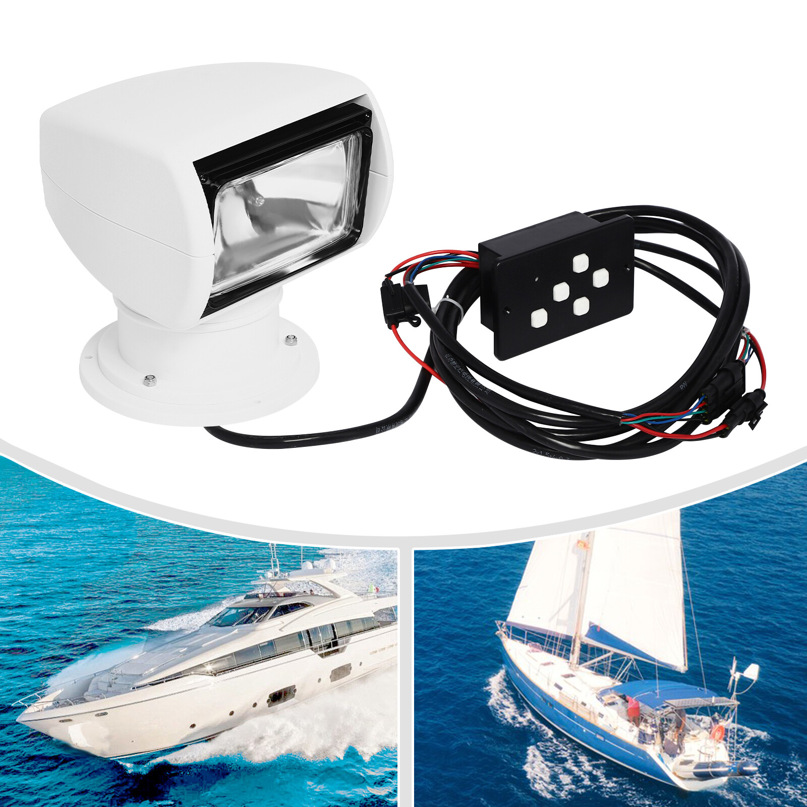 Remote Control Spot Light,12V 100W Marine Spotlight,Boat Search Light