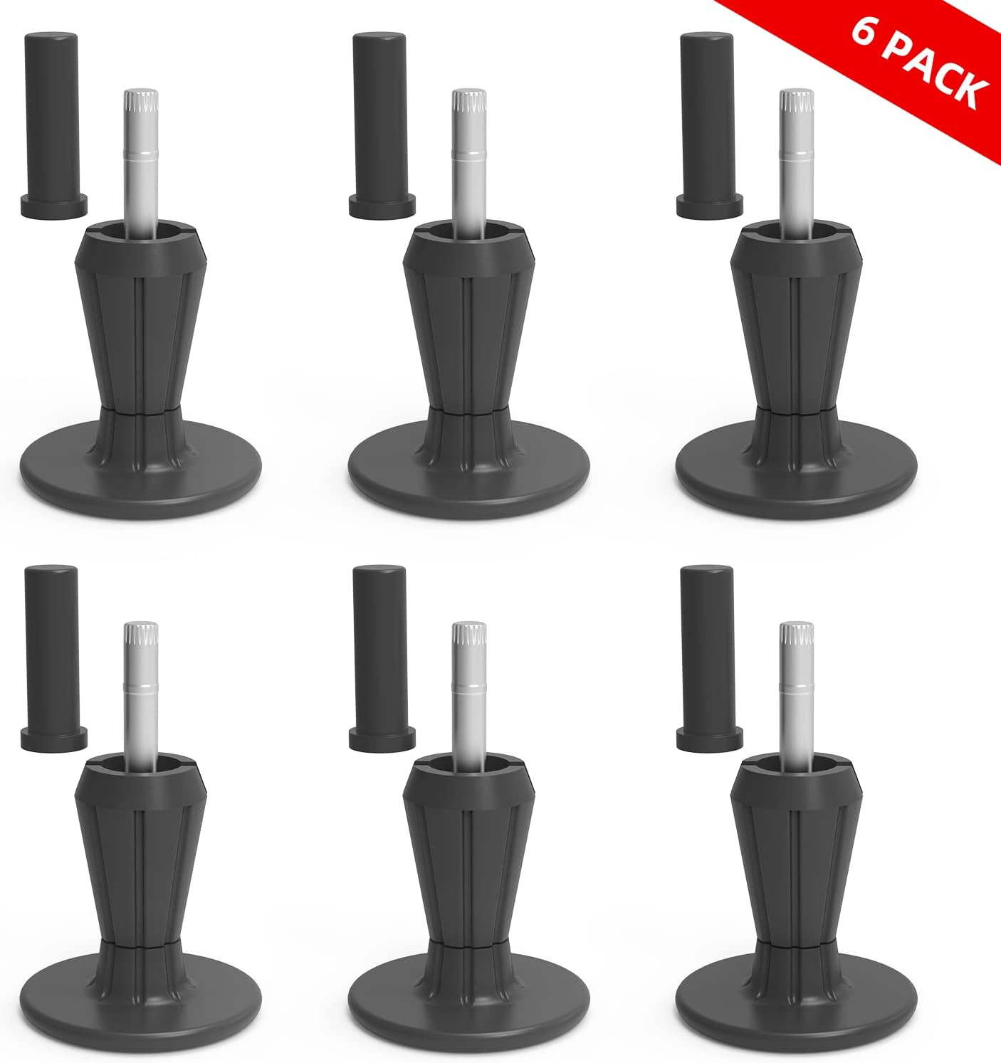 6 Pcs Steel Stem Plastic Bed Frame Feet,Sturdy Bed Frame Legs for Replace Wheels