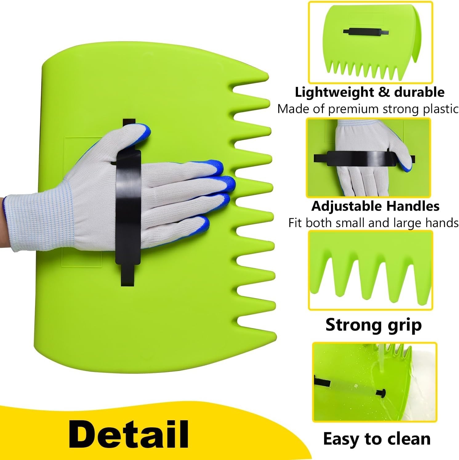 Large Plastic Leaf Scoops with Adjustable Handles - Family-Friendly Design