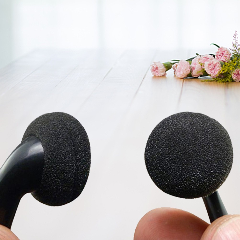 10Pcs Elastic Black Sponge Earphone Covers Durable Reusable Earbud Pads