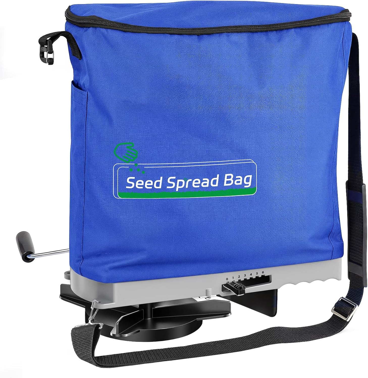 25Lb Bag Seed Spreader with Waterproof Bag, Rare Baffle and Accurate Gears, Hand