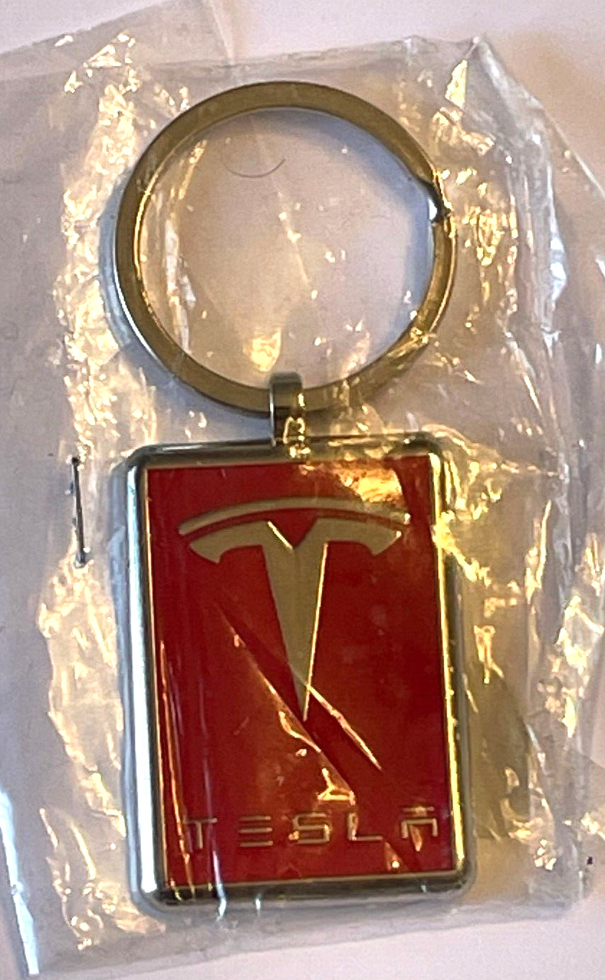 Tesla Red Logo Keychain Key Ring - New