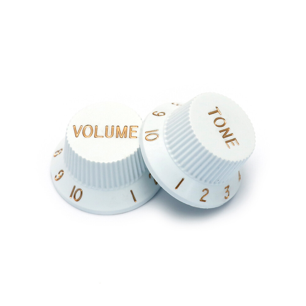 Guitar Speed Knobs 1 Volume 2 Tone Control Knobs for Fender Strat Electric White