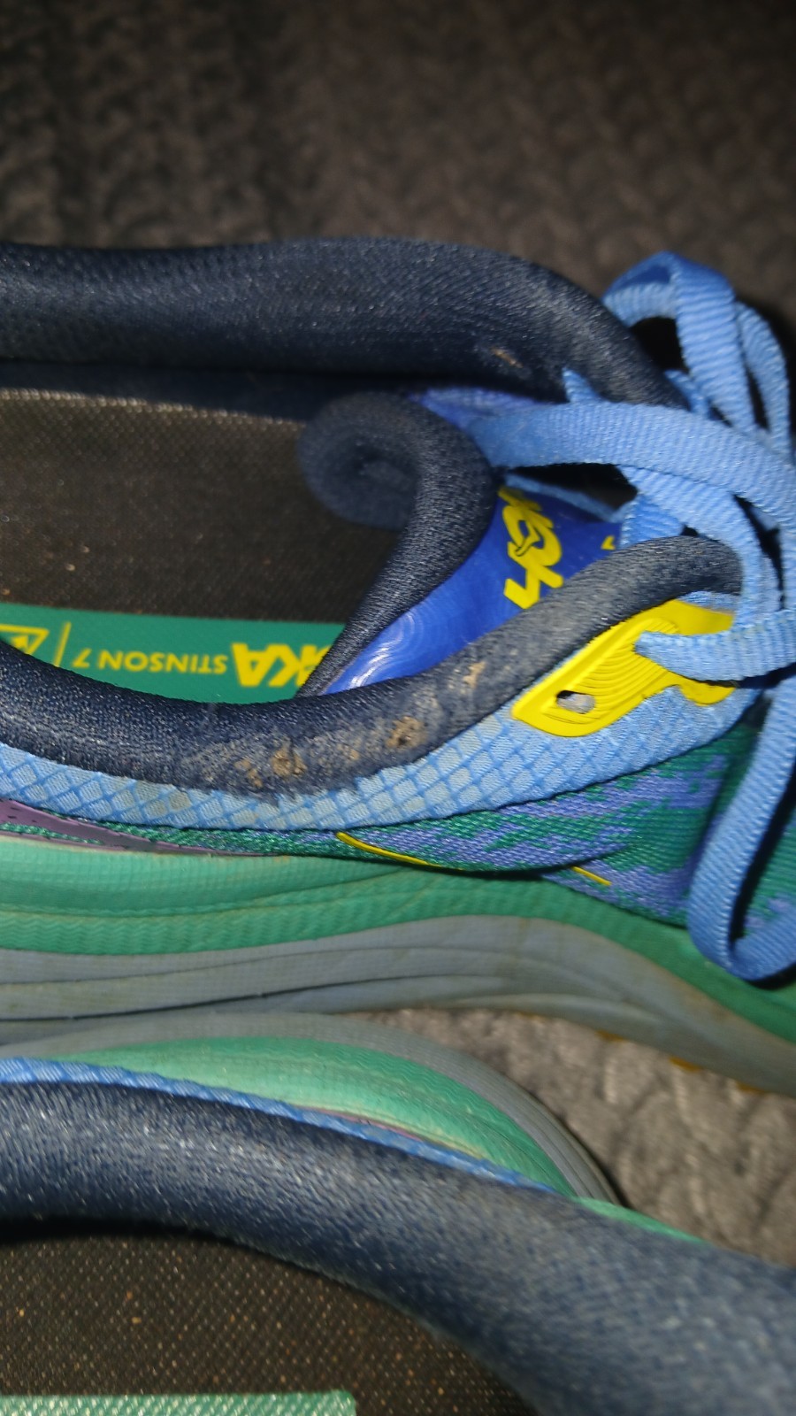 Size 7.5B - Hoka One One HOKA Stinson 7 Virtual Blue Tech Green Comfortable Shoe