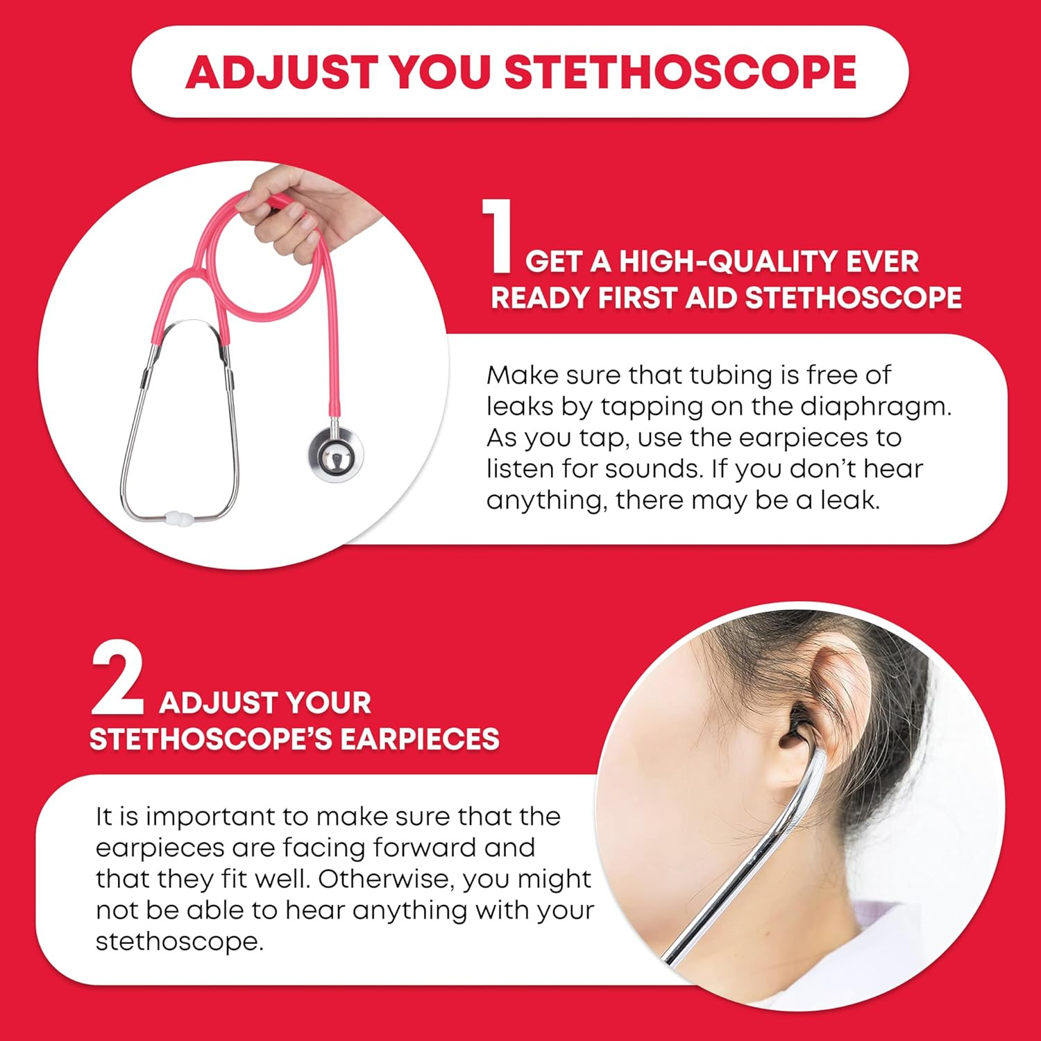 Dual Head Stethoscope - Pink