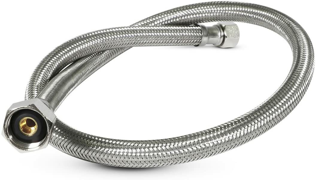 Braided Faucet Connector Hose Female Compression Threaded Fitting 24"in Steel