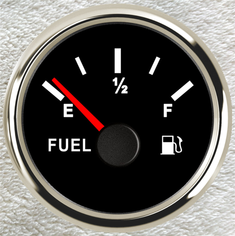 52mm Black Fuel Level Gauge 0-90ohm E-F Universal Oil Tank Level for Car Red LED