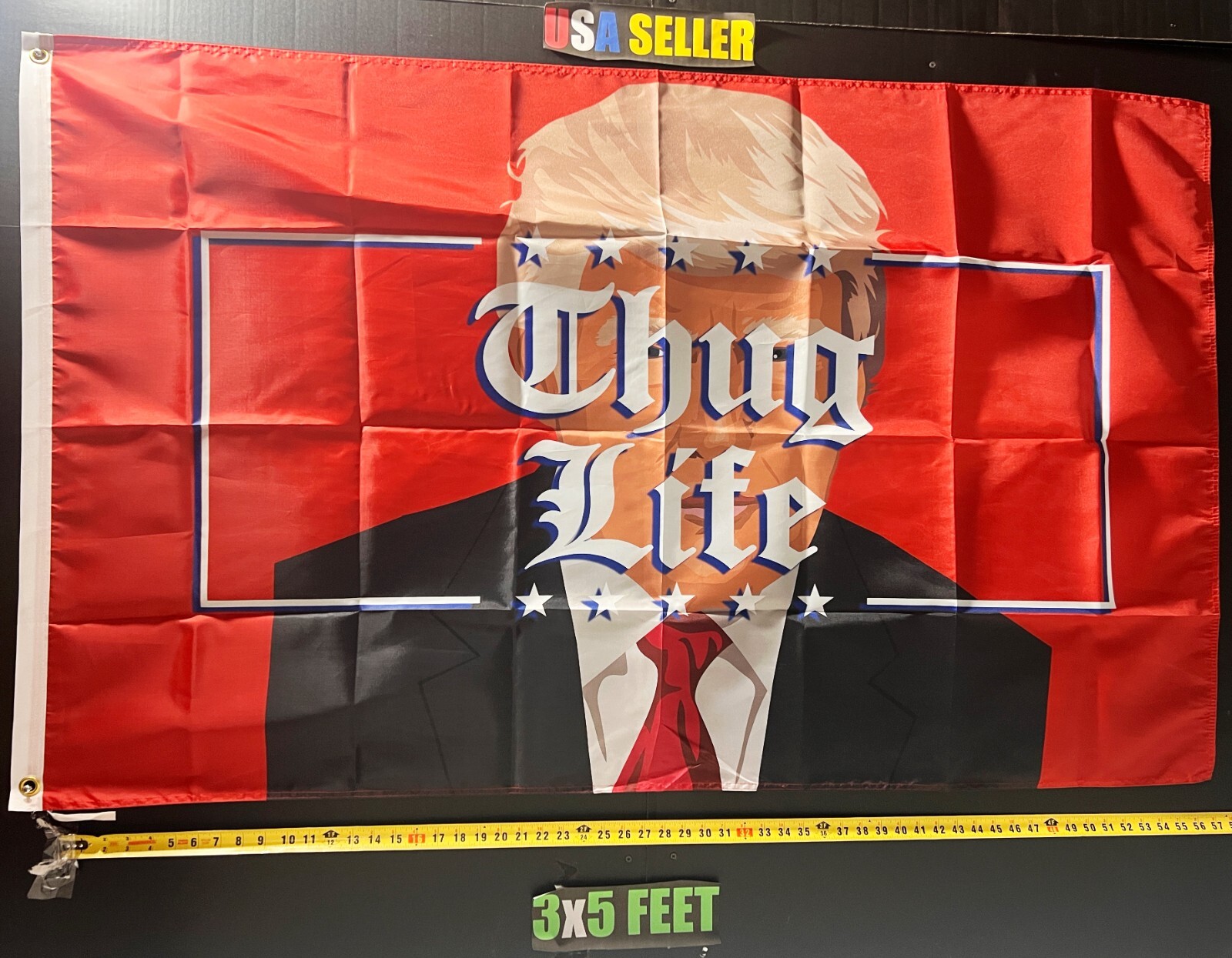 Donald Trump Flag FREE USA SHIP Thug Life Beer Man Cave America USA Sign 3x5'