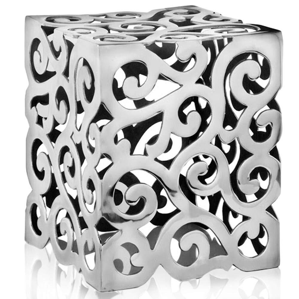 17 Silver Aluminum Square End Table