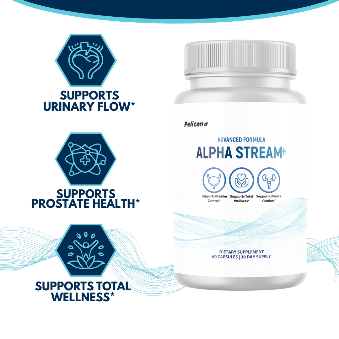 Alpha Stream + - Prostate Support- 3 Bottles- 180 Capsules