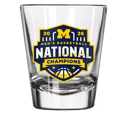 Michigan Wolverines Men's Basketball National Champions 2 oz shot glass