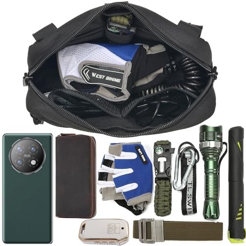2 Pack Tactical MOLLE Admin Pouch with US Flag Patch and Keychain