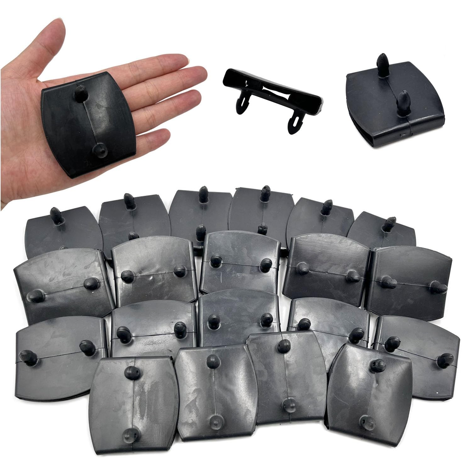 20 PCS Black Bed Slat Plastic Centre Caps 54x9mm Replacement Holders Set