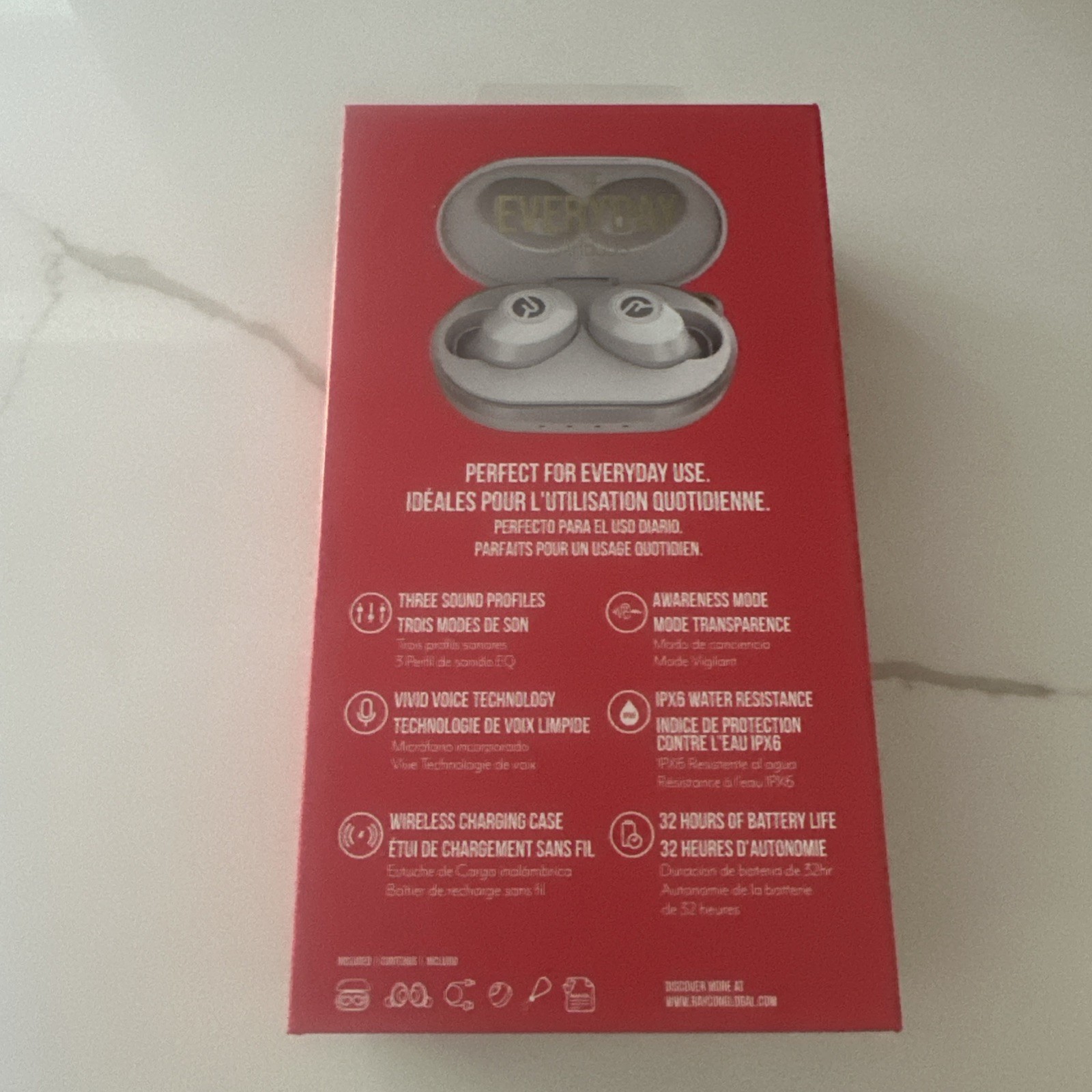 Raycon Everyday Earbuds E25 True Wireless Bluetooth Electric White- NEW SEALED