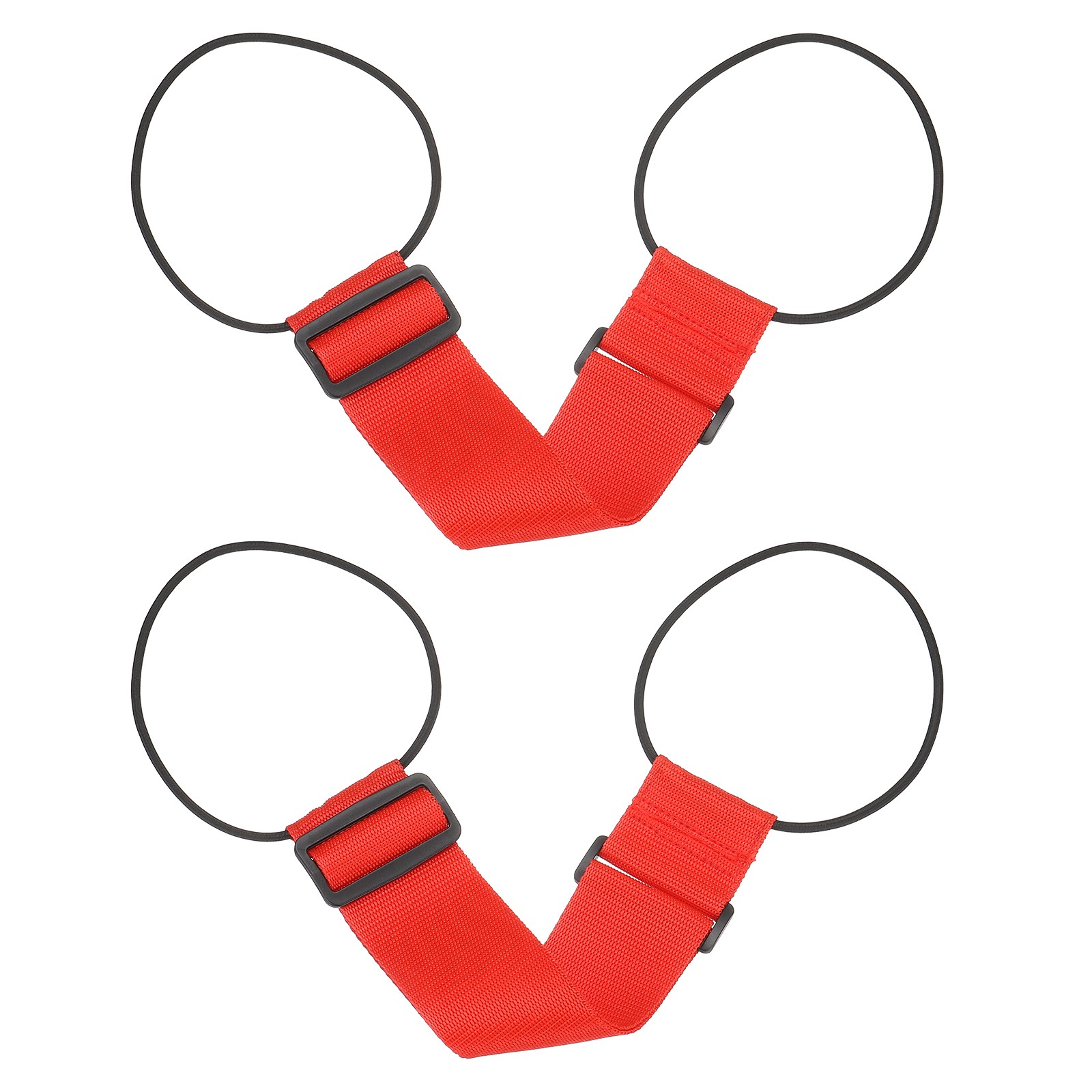 2 x Luggage Straps Bag Bungee Suitcase Straps Adjustable Belt, Red