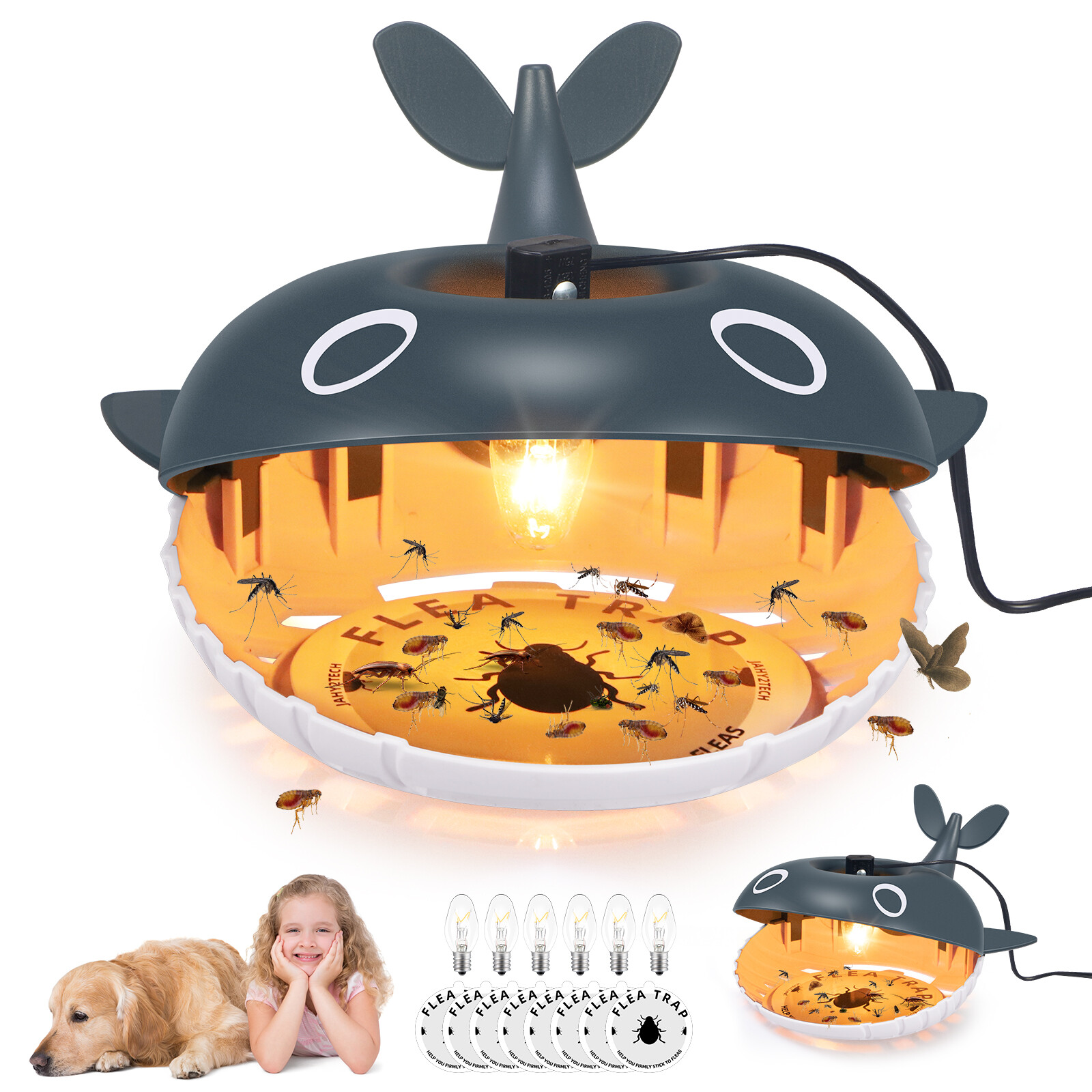 Flea Traps – 2 Pack, Light-Activated, Safe for Pets & Kids US