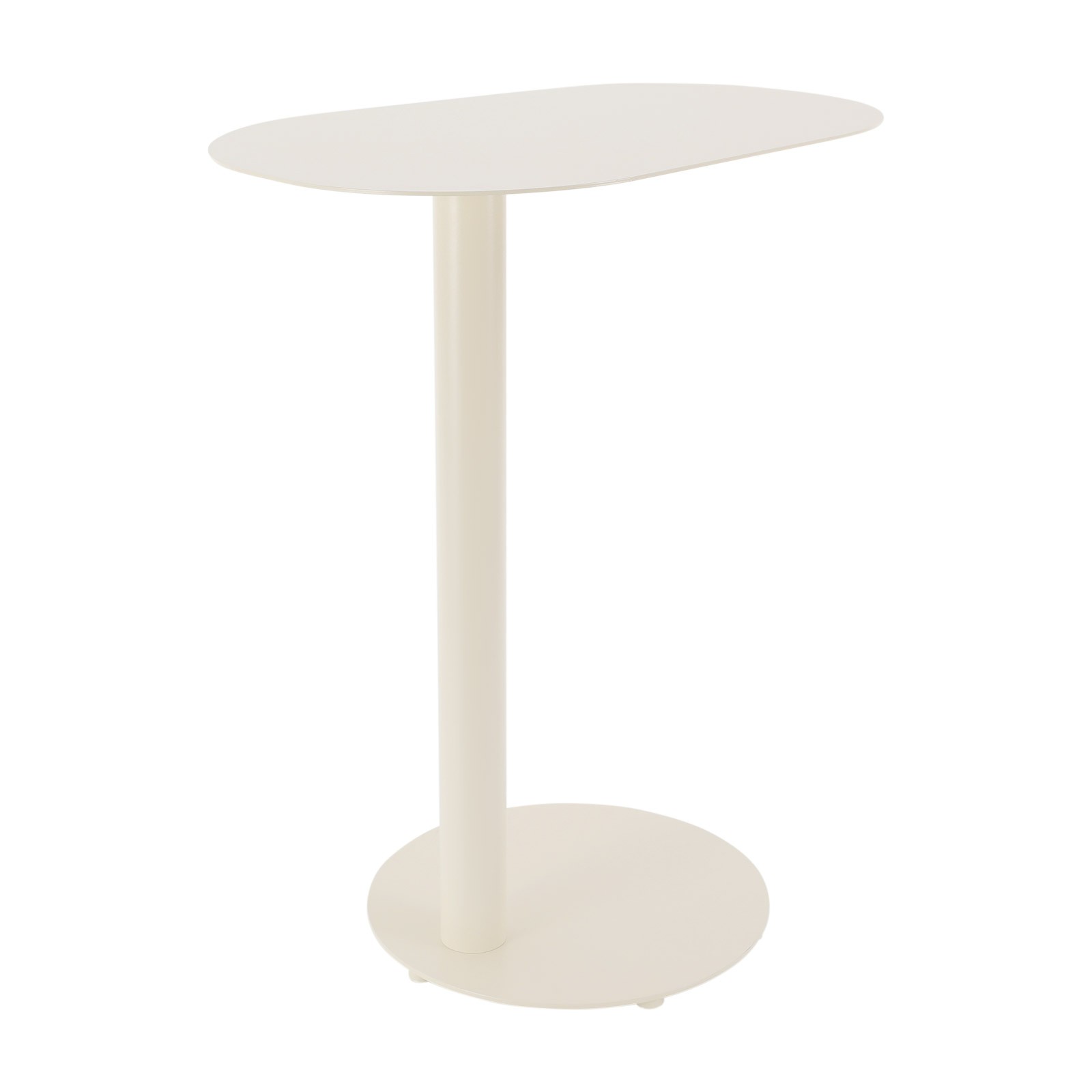 Cream White C-Shaped Side Table, Iron End Table, Couch Side Table 63x35x50CM
