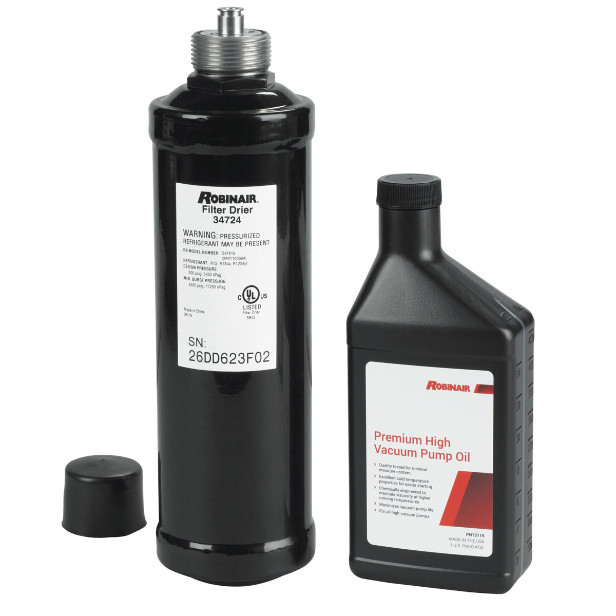 Robinair 13172 Spin On Filter-Drier and 16oz Vacuum Pump Maintenance Kit