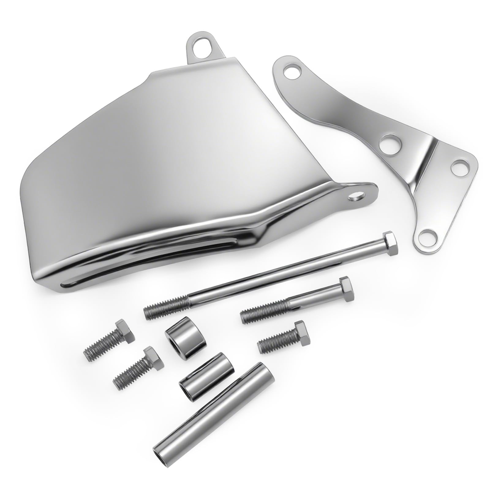 Long Water Pump Alternator Bracket, Black, Compatible with Chevy SBC SB 305 350,