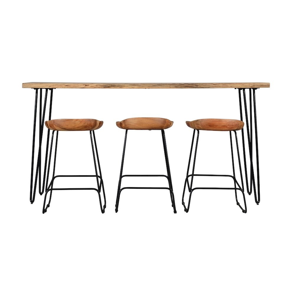 Nature's Edge Solid Acacia Four Piece 72" Counter Height Dining Set