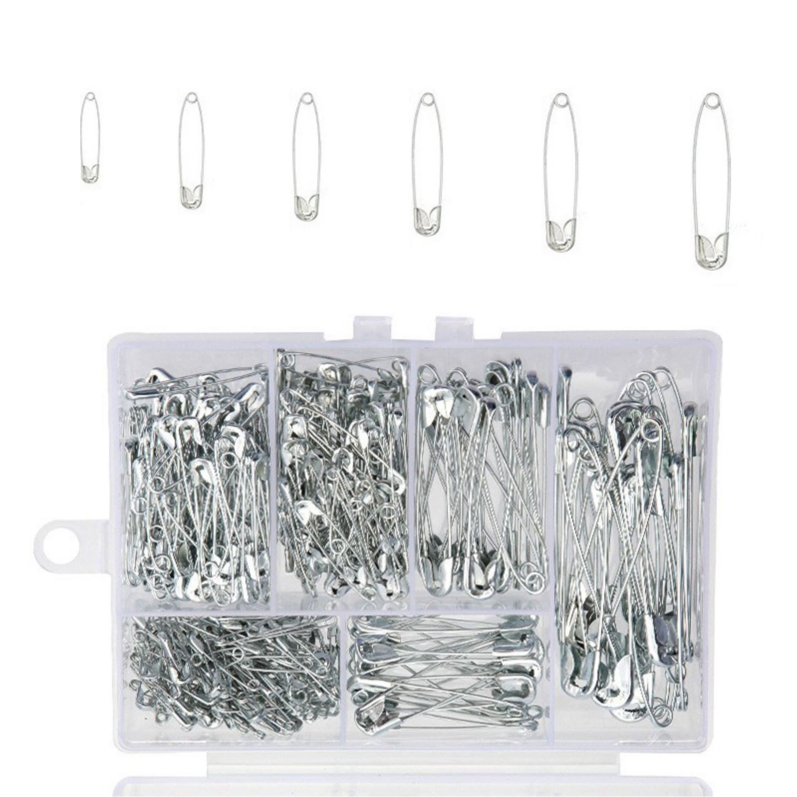 300* Safety Pins Assorted 6 Size For Sewing Crafting Tailoring Clothing Repair