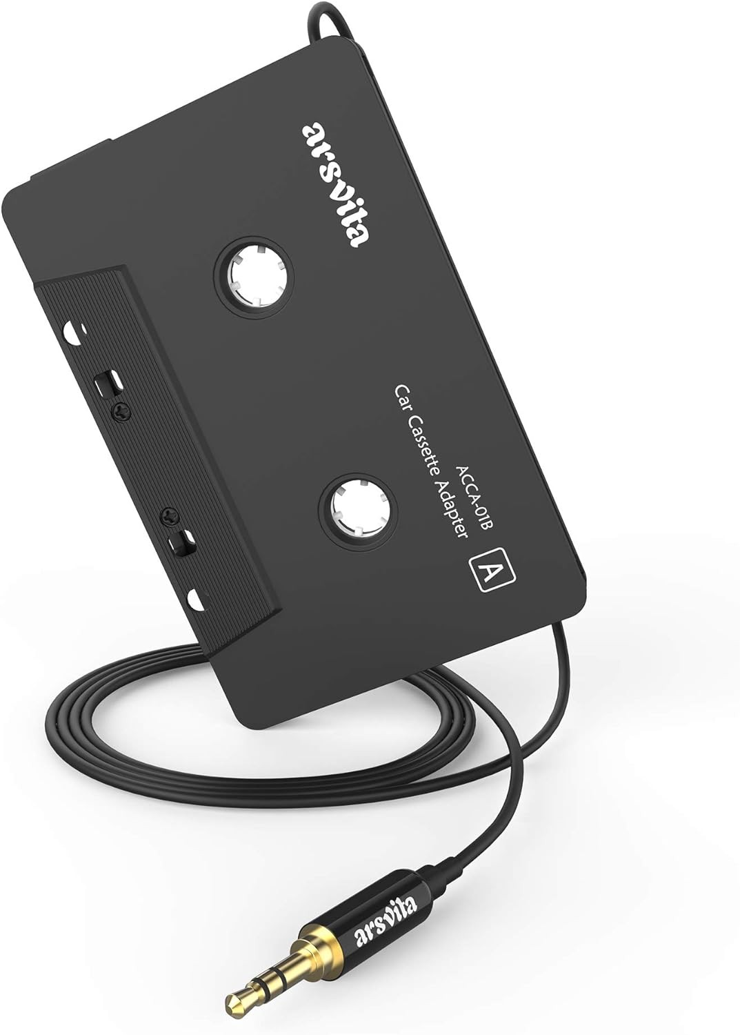 arsvita Car Audio Cassette to Aux Adapter, 3.5 MM Auxillary Cable Tape Black