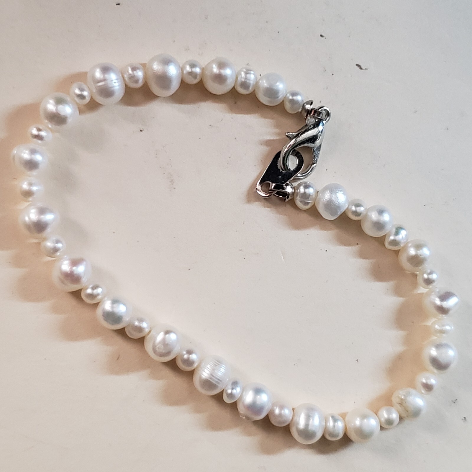 GENUINE * PEARL * BRACELET,  7.5 Inches , 3-6 mm -Handmade in USA