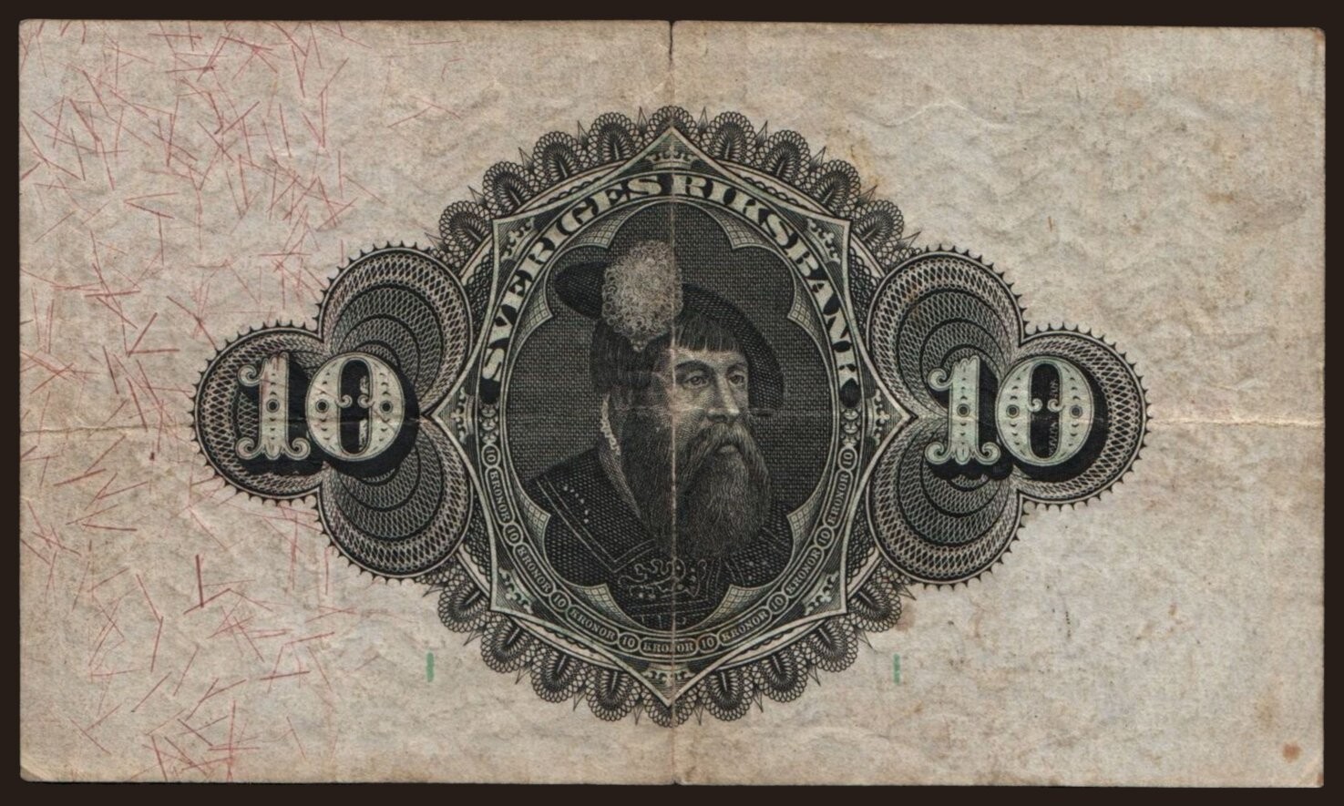 Sweden - 1913 - 10 Kronor - "VG" #CO8130