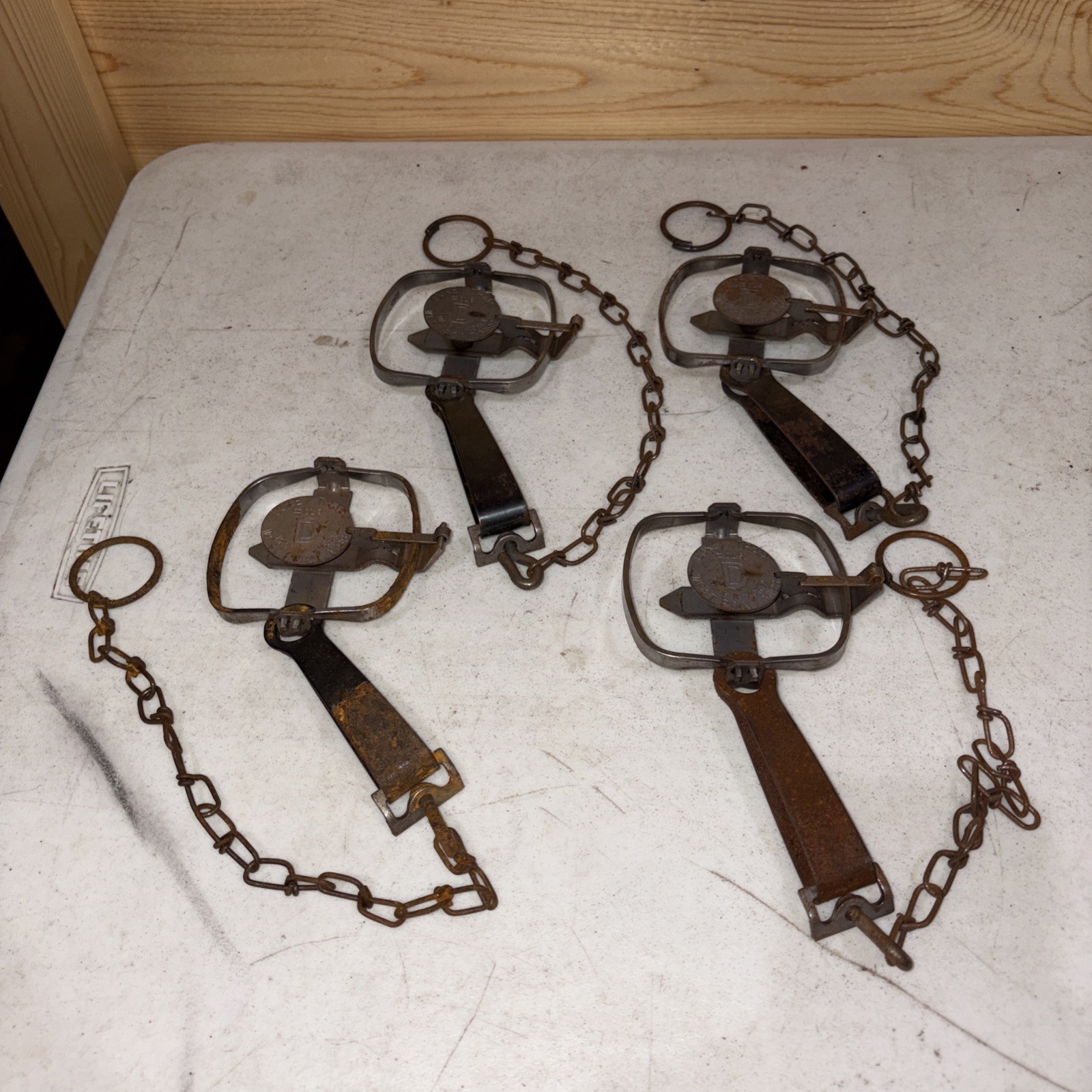 4 New Duke # 0 Long Spring Traps Free Shipping!!  Some Rust