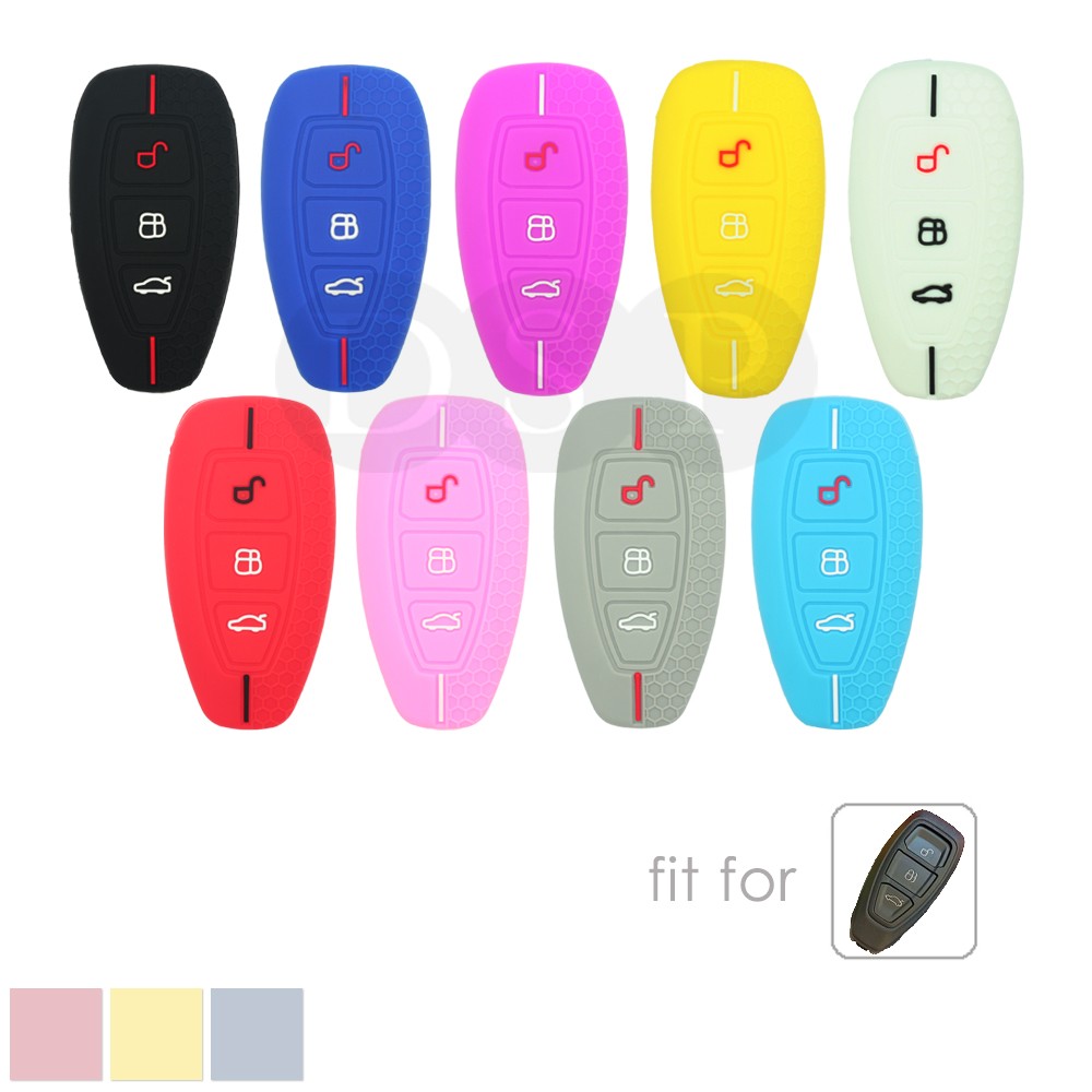 Silicone Case Cover fit for FORD Fiesta Focus Mondeo C-Max Remote Key Fob 3 BTN