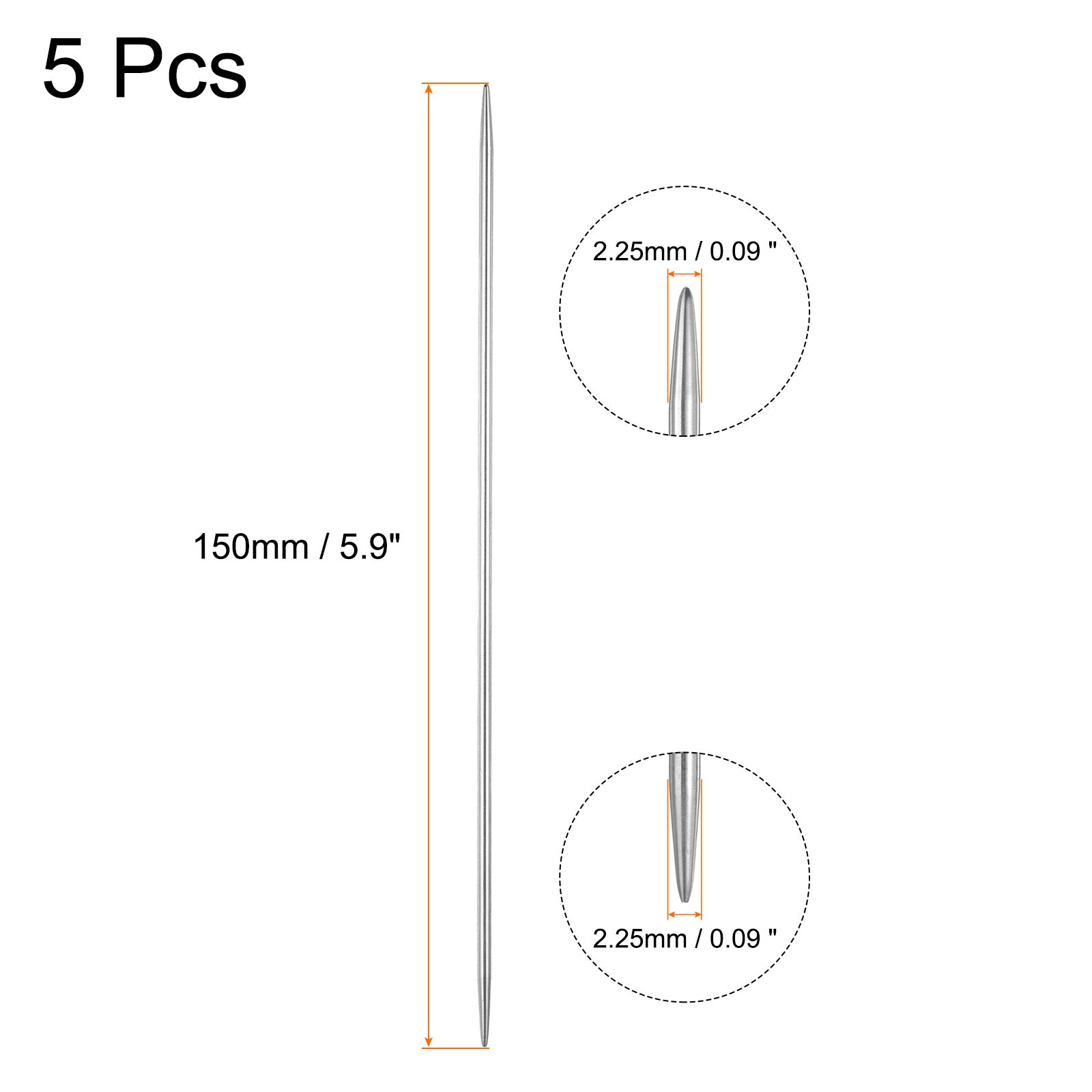 5Pcs 2.25mm Double Pointed Knitting Sweater Needle Set 5.9 Inch Length