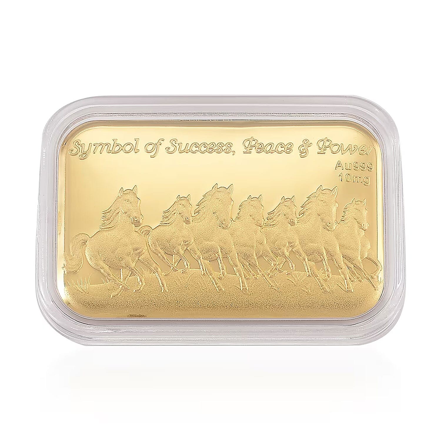 24K Golden Blessing - Seven Horses Emboss Sheet 31x45.5mm 10mg Del.  10-12 Days