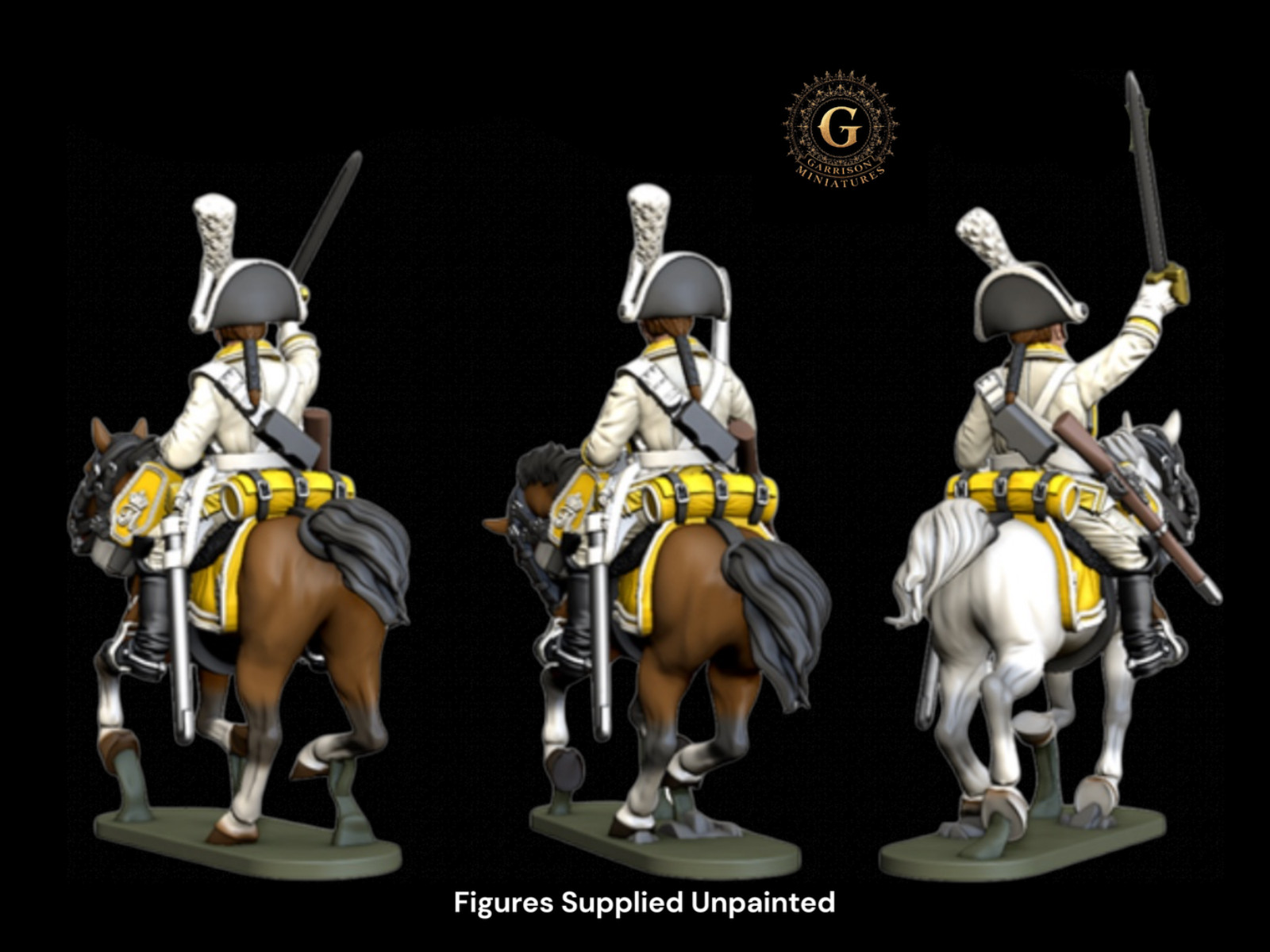 Napoleonic 28mm Saxony Cuirassiers Advancing X3 UNPAINTED 28mm 1/56 Wargames