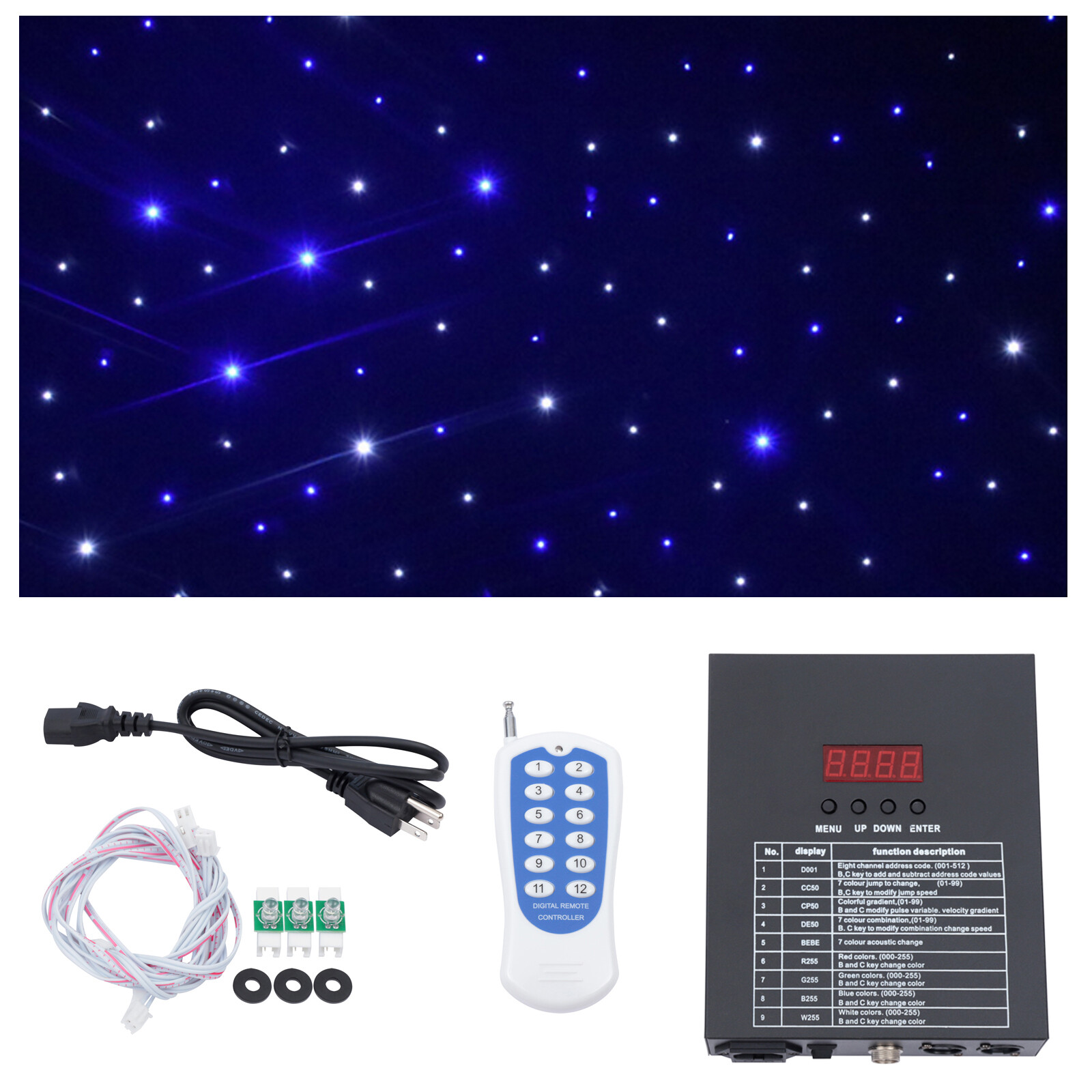 3*4 M Led Backdrop Curtain White & Blue Starlight Background Stage Curtain