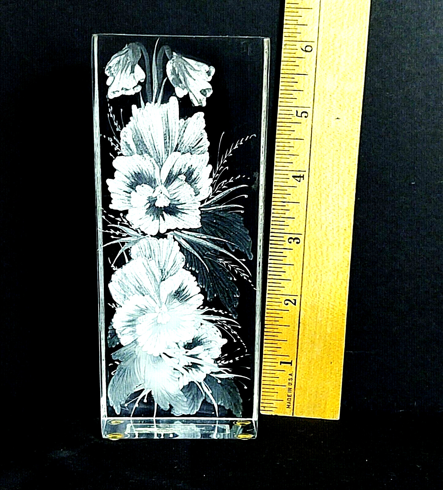 VTG LUCITE REVERSE CUT ETCHED  3D SCULPTURE ALBRIGHT