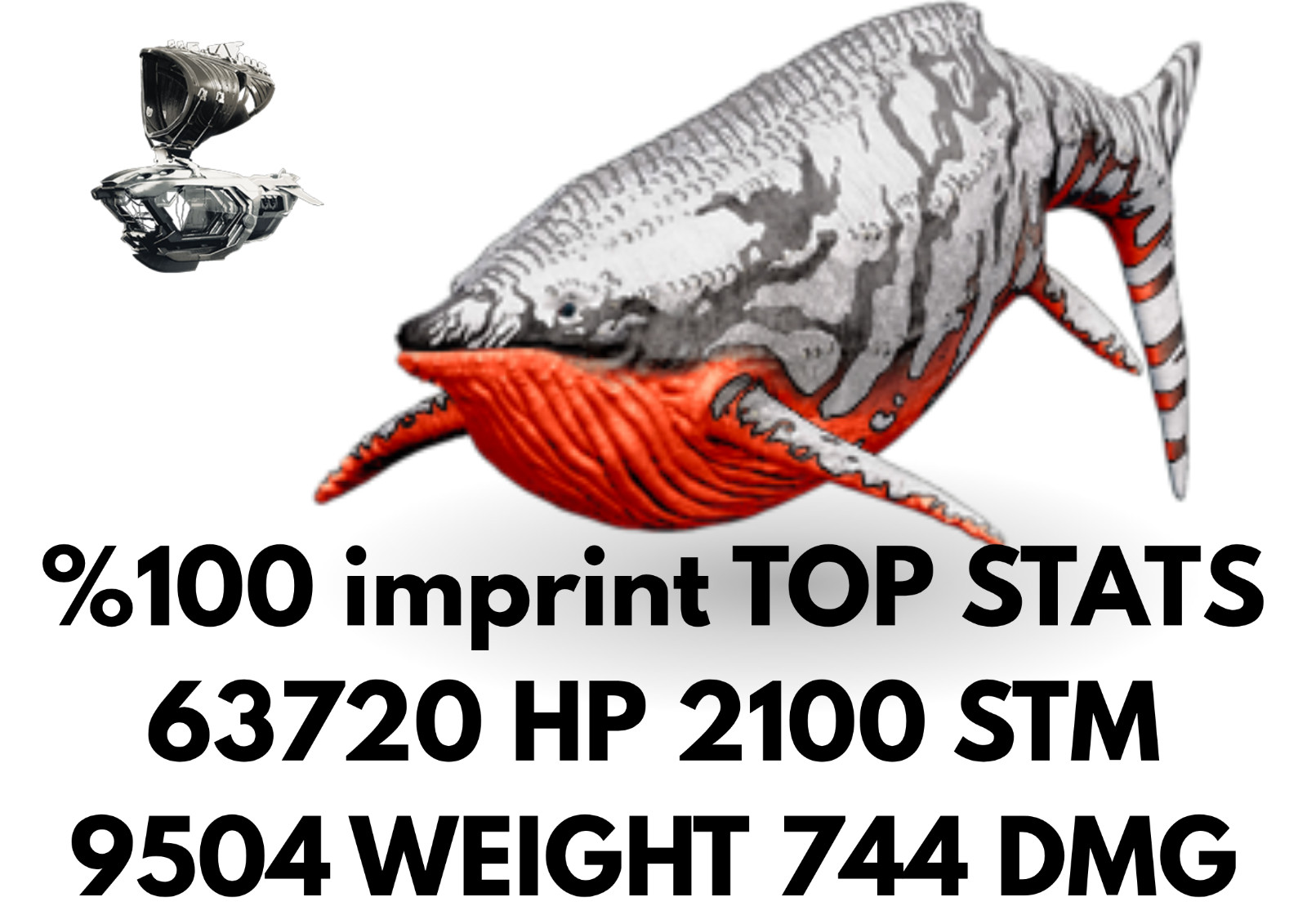 Shastasaurus %100 imprint TOP STATS 361 LEVEL Ark Survival Ascended Official PVE