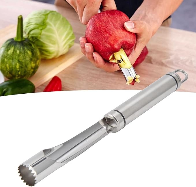 Stainless Steel Apple Corer - Fruit & Vegetable Corer - Seed Remover - Cutter